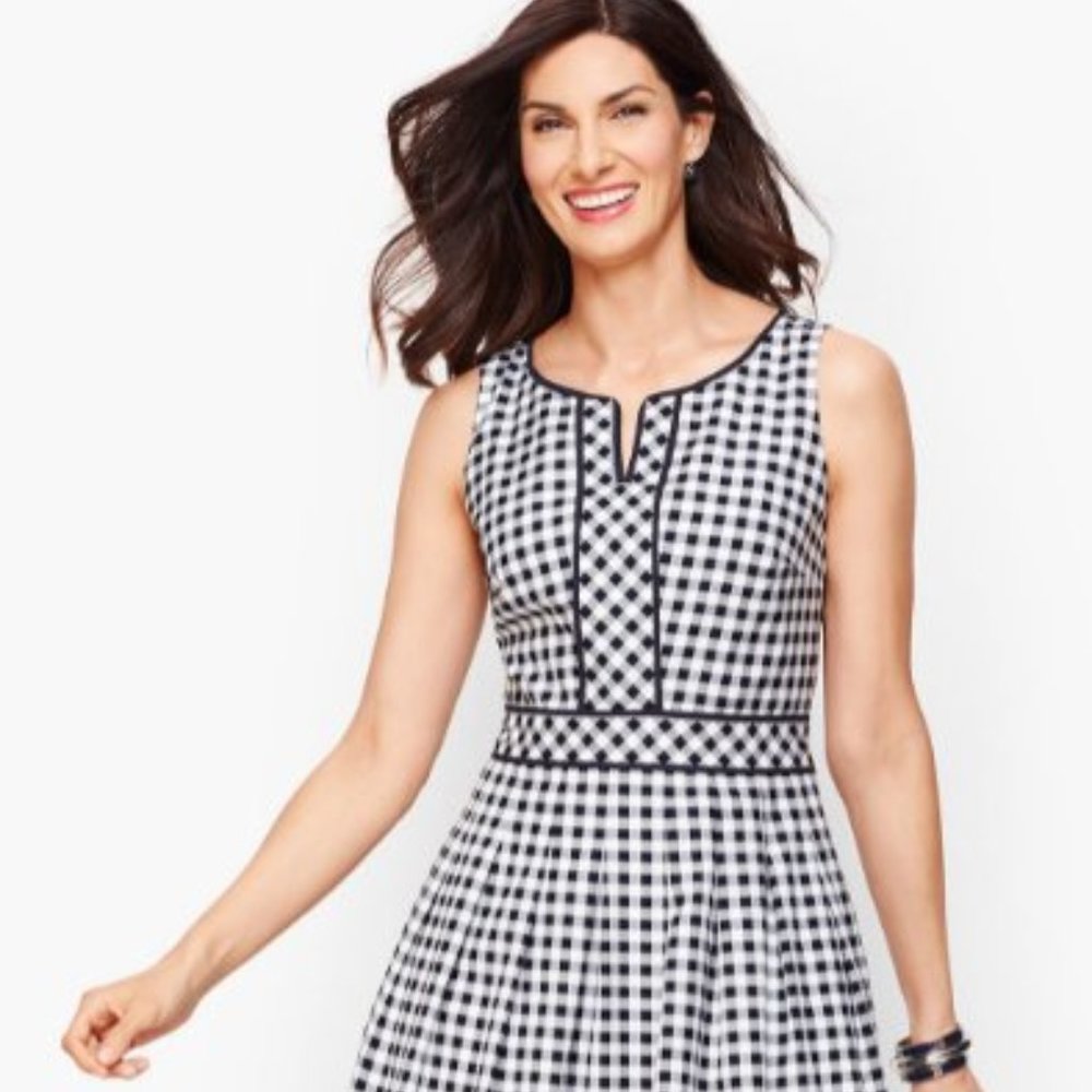 GINGHAM FIT & FLARE DRESS